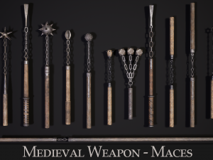 Medieval Weapon - Flails 3D Model