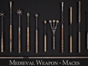 Medieval Weapon - Flails 3D Model