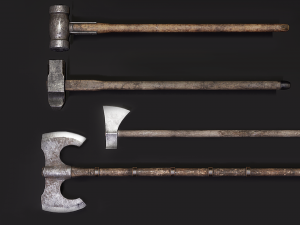 Medieval Weapon - Axes and Hammers Model 3D