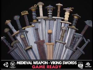 Medieval Weapon - Viking Swords 3D 모델