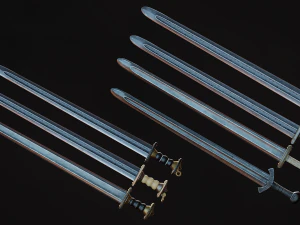Medieval Weapon - Viking Swords 3D Model