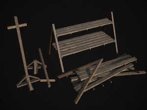 Medieval Weapon - Stands 3D Model