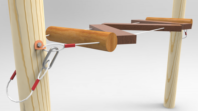 obstacle for ropes course 3D Модель .c4d .max .obj .3ds .fbx .stl .blend
