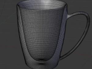 cup and glass bottle 3D Model