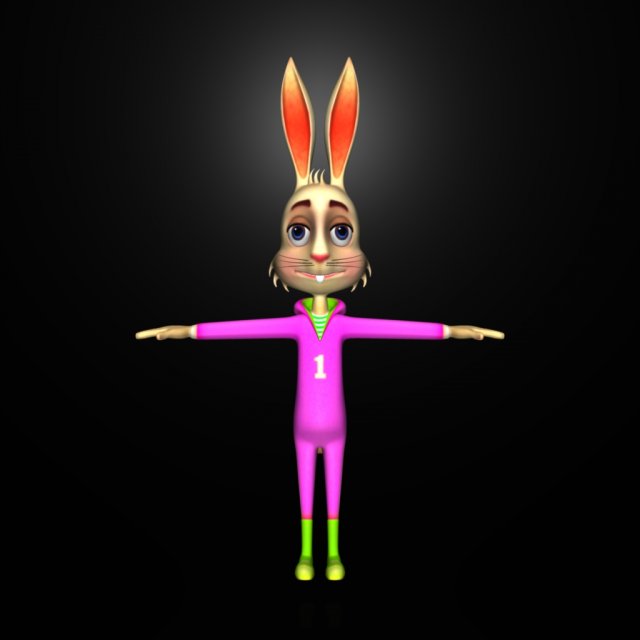rabbit Model 3D .c4d .max .obj .3ds .fbx .stl .blend 