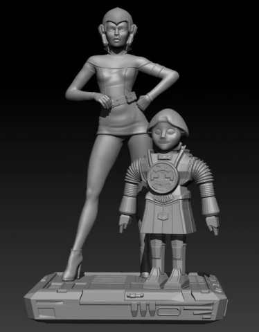 wilma and twikki from buck rogers 3Dプリントモデル .c4d .max .obj .3ds .fbx .stl .blend 