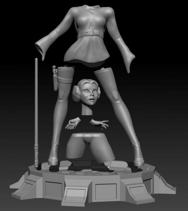 stylised princess leia organa 3D Print Model .c4d .max .obj .3ds .fbx .stl .blend