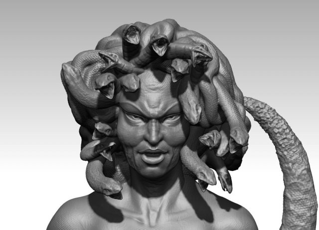 medusa 3D प्रिंट मॉडल .c4d .max .obj .3ds .fbx .stl .blend 