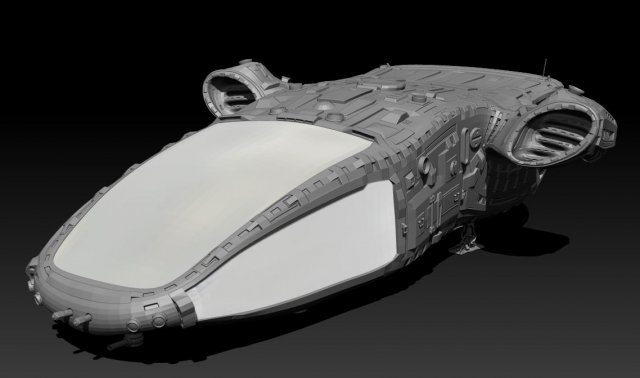 space freighter 3D Модель .c4d .max .obj .3ds .fbx .stl .blend 