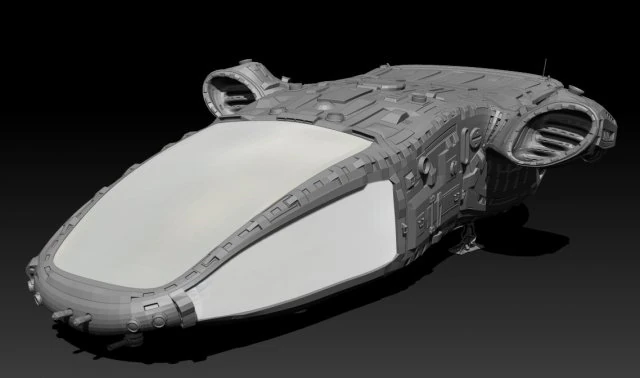 space freighter 3D Model .c4d .max .obj .3ds .fbx .stl .blend
