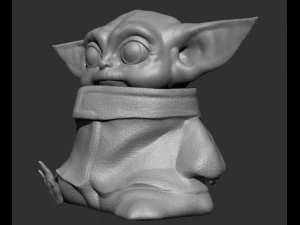 baby yoda from the mandalorian 3D Print Model