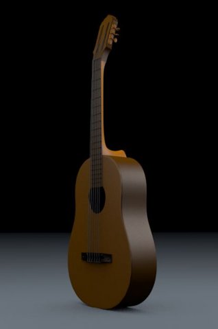 simple acoustic guitar Modelo 3D .c4d .max .obj .3ds .fbx .stl .blend 