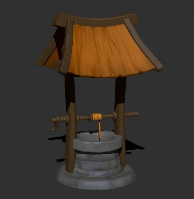old well low-poly 3D Model .c4d .max .obj .3ds .fbx .stl .blend 