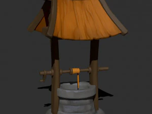 старый колодец низкополигональная 3D Модель