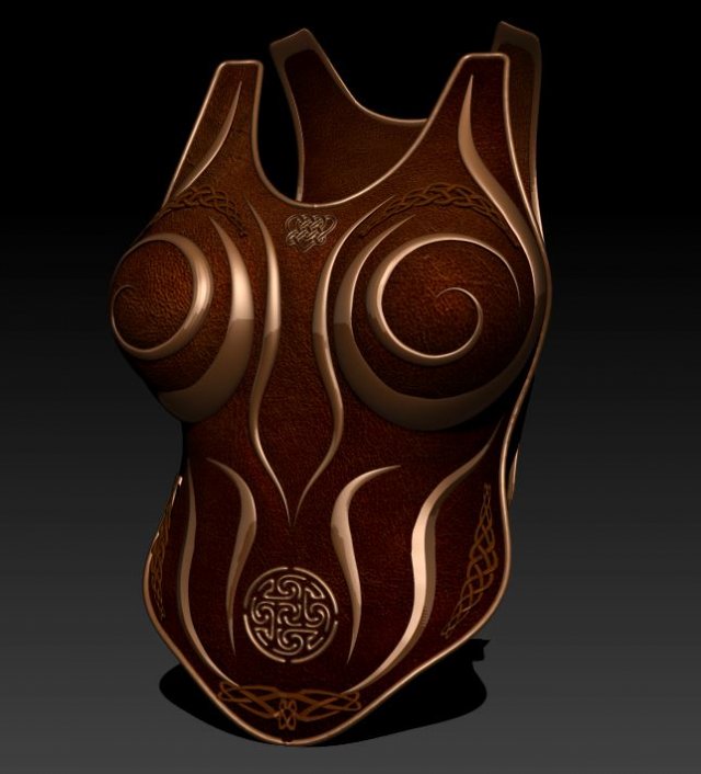 celtic female armour 3D Modell .c4d .max .obj .3ds .fbx .stl .blend