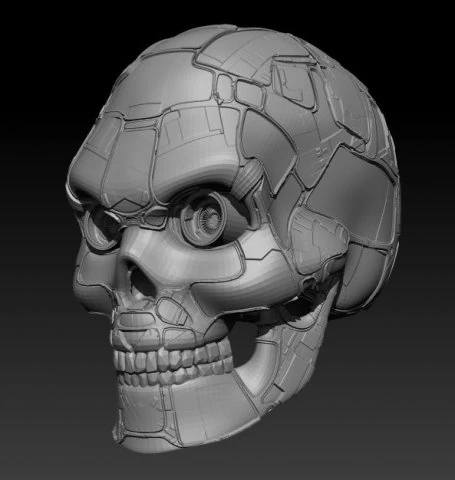 terminator-esque mech skull 3D Model .c4d .max .obj .3ds .fbx .stl .blend