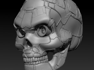 terminator-esque mech skull Model 3D
