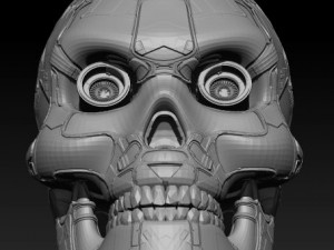 terminator-esque mech skull Model 3D