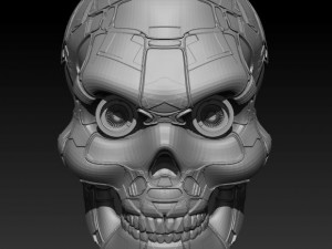 terminator-esque mech skull Model 3D