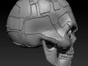 terminator-esque mech skull 3D Model