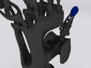 biomimetic articulated hand 3D-Druckmodell