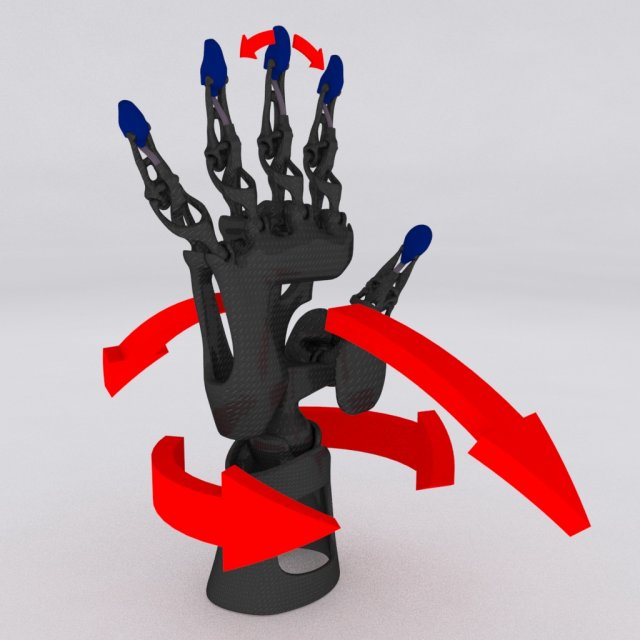 Download biomimetic articulated hand 3D Model