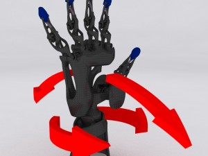 biomimetic articulated hand 3D-Druckmodell