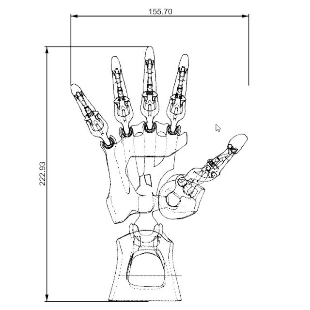 Download biomimetic articulated hand 3D Model