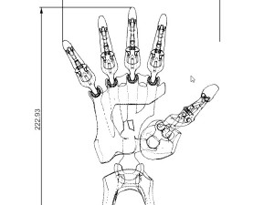 biomimetic articulated hand 3D-Druckmodell
