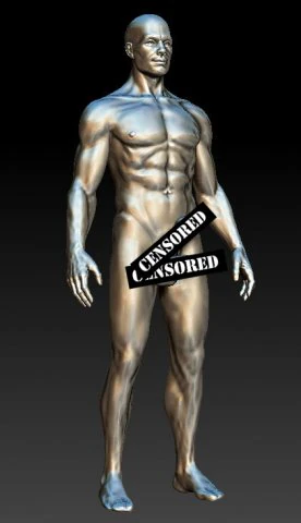 Male with twice lingam 3D Print Model .c4d .max .obj .3ds .fbx .stl .blend 