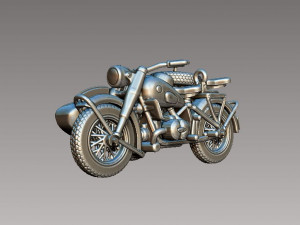 Motorcycle with semitraler 3D-Druckmodell