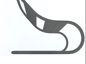 krzesło wykonane z czarnego plastiku Model 3D