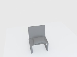 black plastic chair with square legs Modelo 3D
