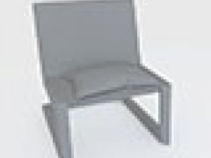 black plastic chair with square legs Modelo 3D