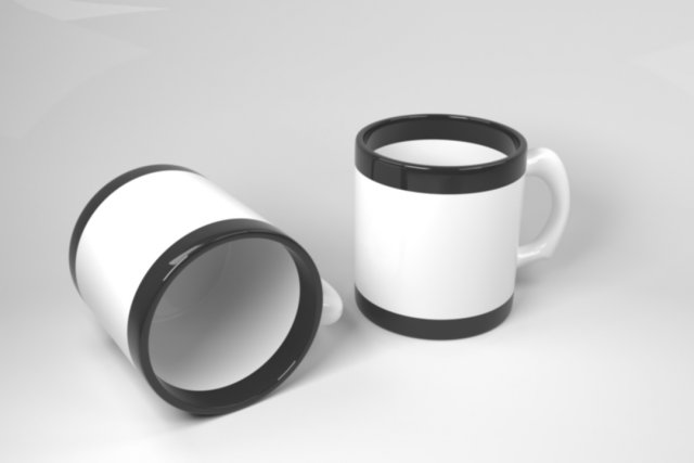 black and white cup 3D Model .c4d .max .obj .3ds .fbx .stl .blend 