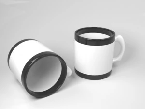 xícara preta e branca Modelo 3D