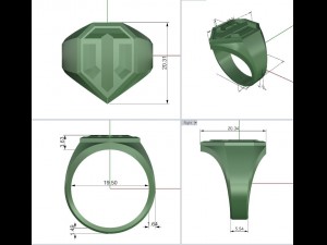 ring for fans of world of tanks Model 3D