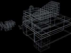 low poly cartoon factory 1 3D Model