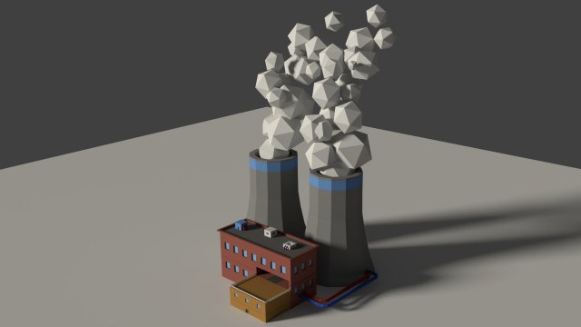 low poly cartoon factory 2 3D Model .c4d .max .obj .3ds .fbx .stl .blend 