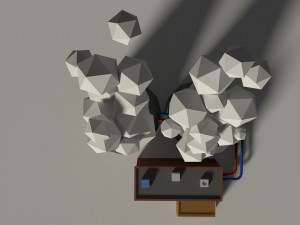 low poly cartoon factory 2 3D Model