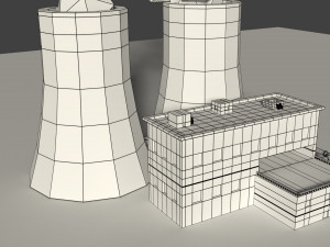low poly cartoon factory 2 3D Model