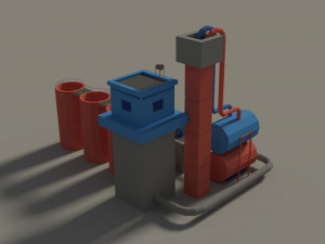 low poly cartoon factory 3 3D 模型