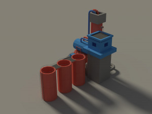 low poly cartoon factory 3 3D 模型