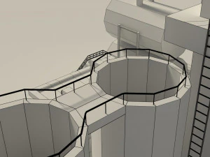 low poly cartoon factory 3 3D Model