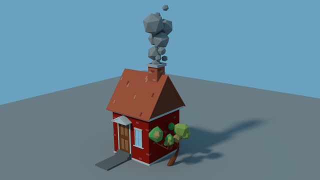 low poly cartoon house 1 3D Модель .c4d .max .obj .3ds .fbx .stl .blend 