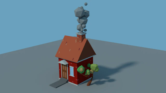 low poly cartoon house 1 3D Model .c4d .max .obj .3ds .fbx .stl .blend 