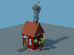 low poly cartoon house 1 3D मॉडल