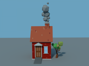 low poly cartoon house 1 3D Модель