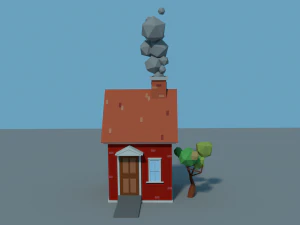 low poly cartoon house 1 3D Model