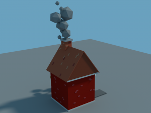 low poly cartoon house 1 3D Модель